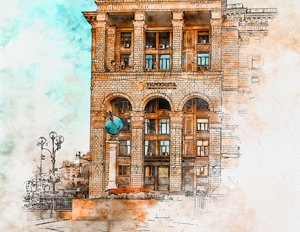 Pen and Watercolor Photoshop Action